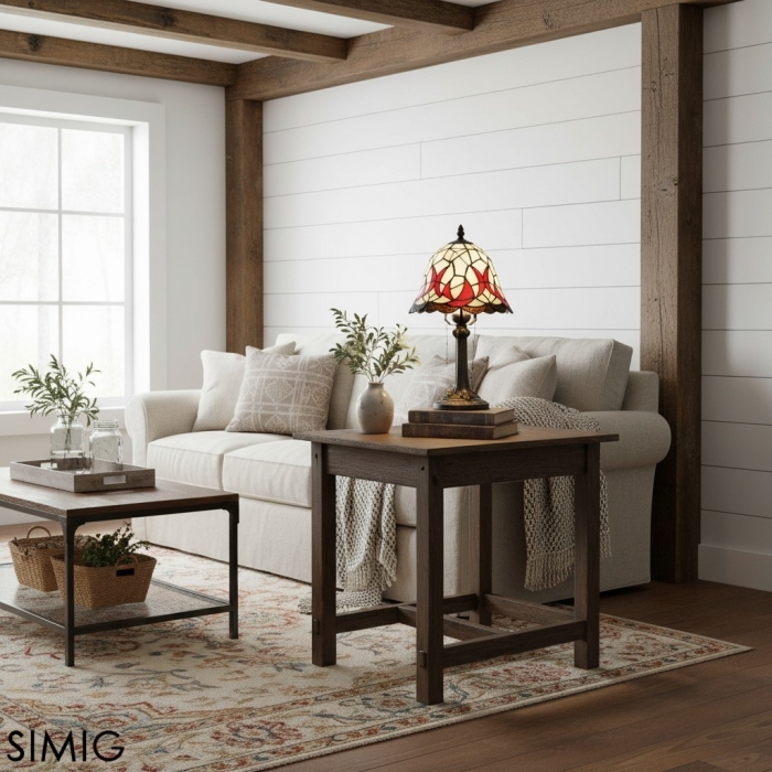 Virelle Colorful Stained Glass Tiffany Table Lamp – Bedroom Accent Light T549