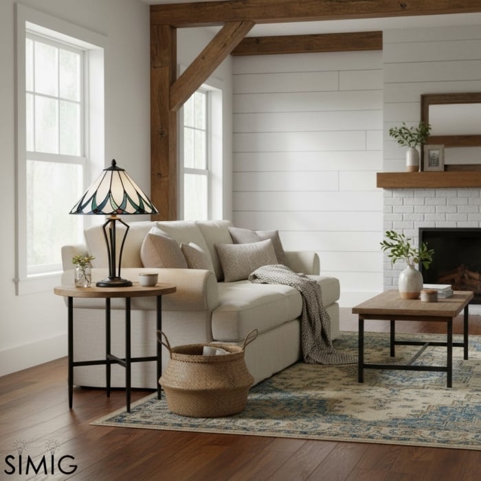 TF Allanton Tischleuchte im Tiffany-Stil - Akzentbeleuchtung fürs Arbeitszimmer T641