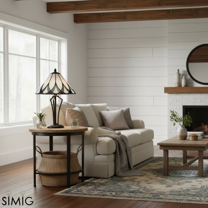 TF Allanton Tischleuchte im Tiffany-Stil - Akzentbeleuchtung fürs Arbeitszimmer T641