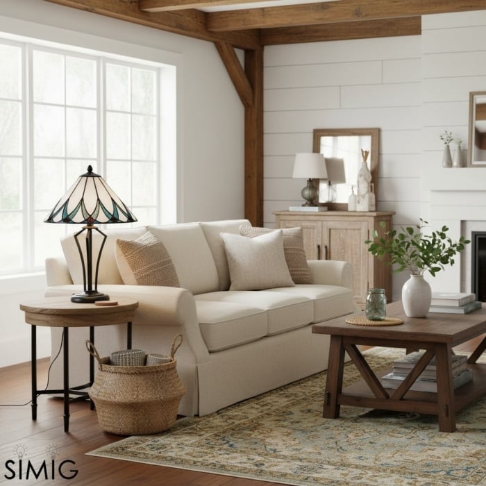 TF Allanton Tischleuchte im Tiffany-Stil - Akzentbeleuchtung fürs Arbeitszimmer T641