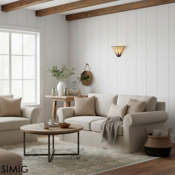 TF Dark Star Geometrische Wandleuchte - Art-Deco-Tiffany-Leuchte für Flur T638