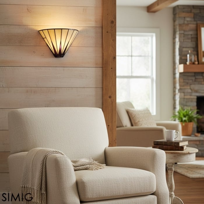 TF Dark Star Geometrische Wandleuchte - Art-Deco-Tiffany-Leuchte für Flur T638