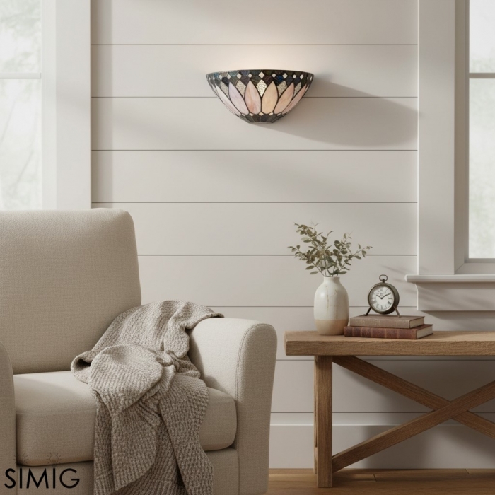 Kinkiet ścienny TF Brooklyn Bevelled Glass – stylowy kinkiet w stylu art déco do przedpokoju T639