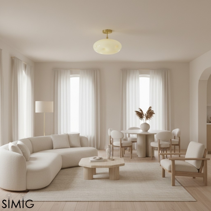 Lampa sufitowa Orra – rzeźbiarski kształt kuli do nowoczesnego salonu T663