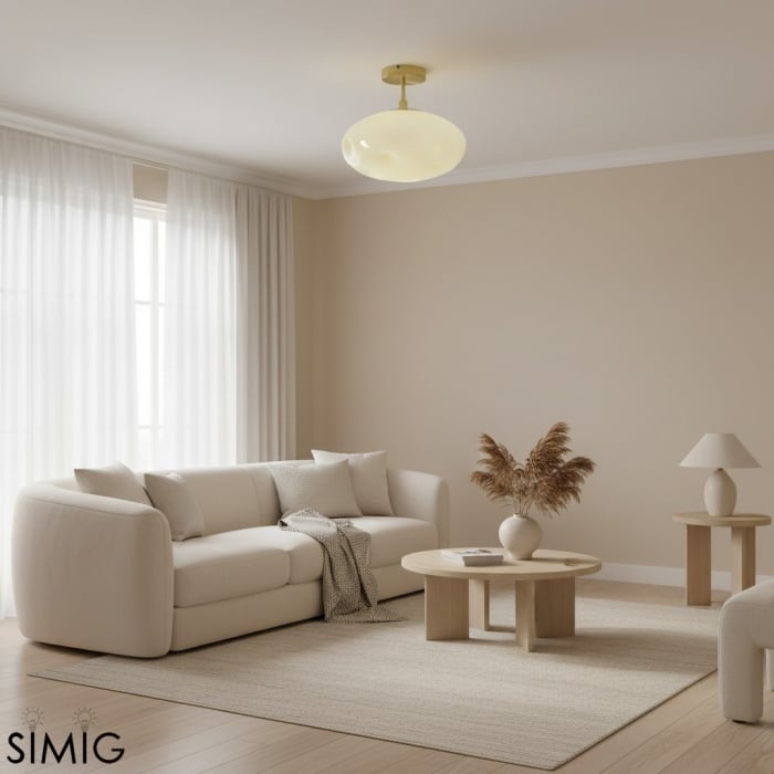 Lampa sufitowa Orra – rzeźbiarski kształt kuli do nowoczesnego salonu T663