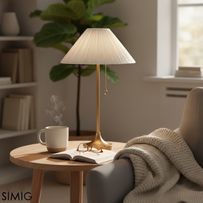 Blossom tafellamp met geplooide kap – Klassieke woonkamerverlichting T444