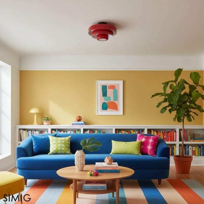 Veleora Triple Layer Disc Ceiling Light - Bauhaus Colorful Design S361