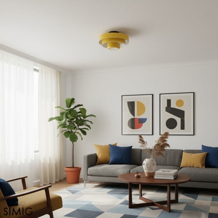 Veleora Triple Layer Disc Ceiling Light - Bauhaus Colorful Design S361