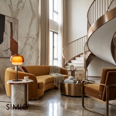 Nowoczesna lampa stołowa z kloszem szklanym do oświetlenia nastrojowego S249