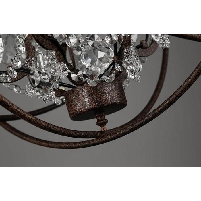 Retro ljuskrona i rostjärnbur