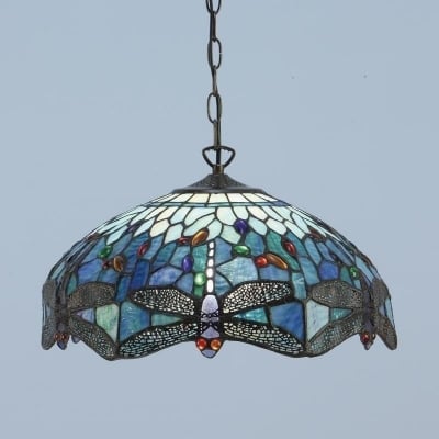 Lampa wisząca Tiffany Dragonfly TF – witraż w stylu secesyjnym do salonu T849