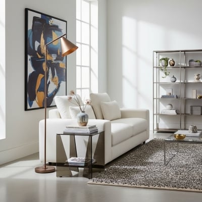 Oricone Modern Floor Task Lamp with Adjustable Arm - Cape Style Reading Light T998