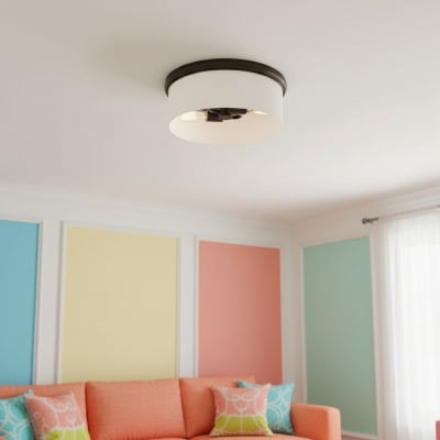 Lampa sufitowa Roven Flush Mount z kopułą z opalowego szkła – elegancki design do sypialni i salonu T764