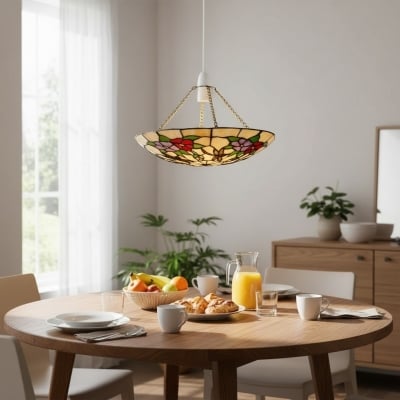 Lampa wisząca TF Butterfly – dekoracyjna lampa wisząca z witrażem do sypialni lub przedpokoju T832