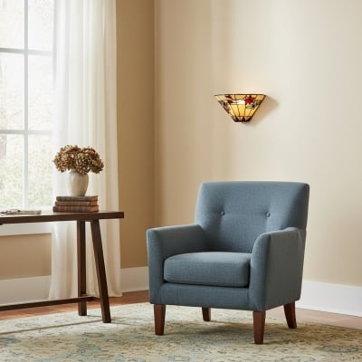 Kinkiet ścienny TF Butterfly – witrażowy kinkiet z motywem motyla do sypialni i salonu T954