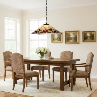 Lampa wisząca TF Camillo Classic Patterned – lampa witrażowa do sypialni lub przedpokoju T817