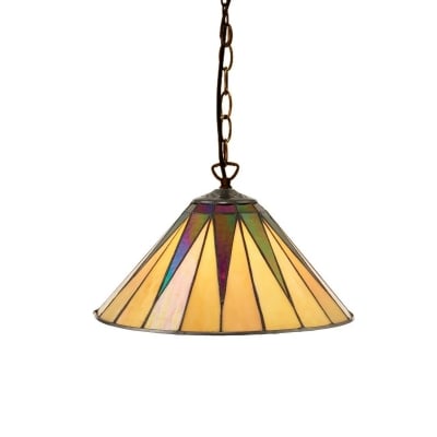 Lampa sufitowa TF Dark Star Tiffany – witrażowa lampa sufitowa o geometrycznym wzorze do salonów T868