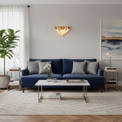 Kinkiet TF Nevada Ziggurat – witrażowy kinkiet w stylu art déco do przedpokoju i salonu T1036