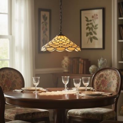TF Pearl Pendant Light - With A Glass Shade and Adjustable Length for Dining and Kitchens T1016