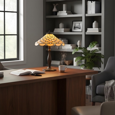 TF Pearl Stained Glass Table Lamp - Bedroom and Living Room Ambient Light T1002