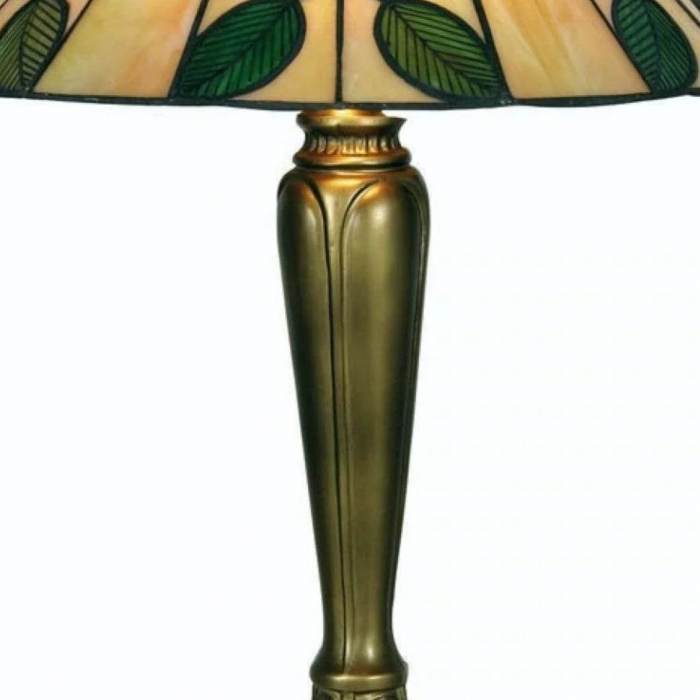 TiffStar Nature Inspired Art Glass Table Lamp - Stained Glass Leaf ...