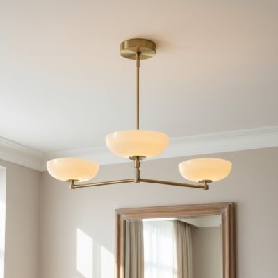 Żyrandol Vega Glass Mid-Century Modern w kształcie kuli z kloszami szklanymi do jadalni i wyspy kuchennej T783