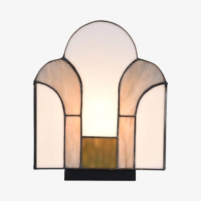 Kelsar Stained Glass Art Deco Table Lamp - Elegant Indoor Accent Light for Living Room or Entryway T833