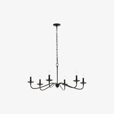 Reticula Open Iron Frame Chandelier - Indoor and Outdoor Hanging Light for Dining Room Living Room Entry T807