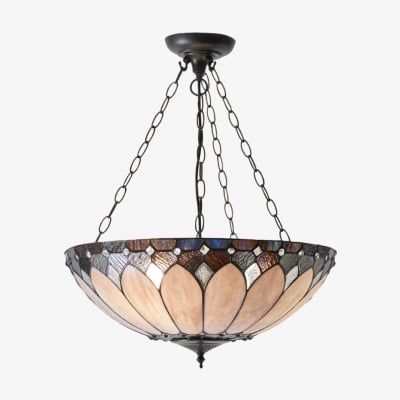 TF Brooklyn Inverted Pendant - Lampa wisząca ze szkła dekoracyjnego z regulowanym łańcuszkiem do przestrzeni domowych T987
