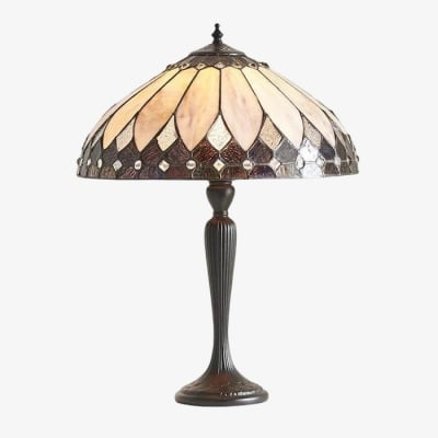 Lampa stołowa TF Brooklyn Tiffany z witrażem i mozaiką – klasyczny styl art déco do salonu T1021