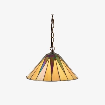Lampa sufitowa TF Dark Star Tiffany – witrażowa lampa sufitowa o geometrycznym wzorze do salonów T868