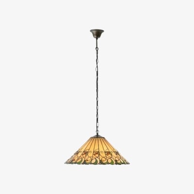 TF Jamelia Vintage Floral Witrażowa Lampa Sufitowa Kopuła do Jadalni T1052