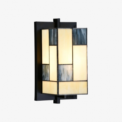 TF Manchester Glass Art Deco Wall Light - Stained‑Glass Sconce for Hallway and Living Room T919
