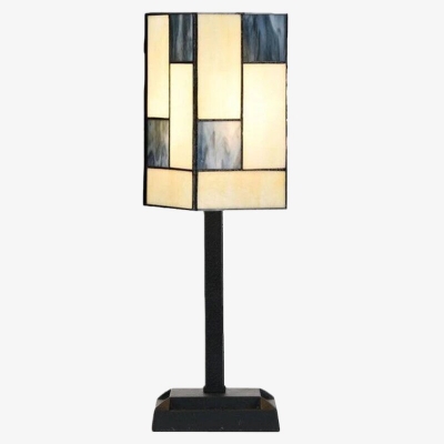 TF Manchester Square Table Lamp - Geometric Glass and Metal for Bedroom and Living Room T1056