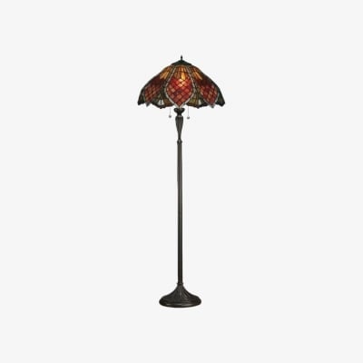 TF Orsino Decorative Tiffany Style Floor Lamp - Artistic Stained Glass Lamp for Bedroom T859