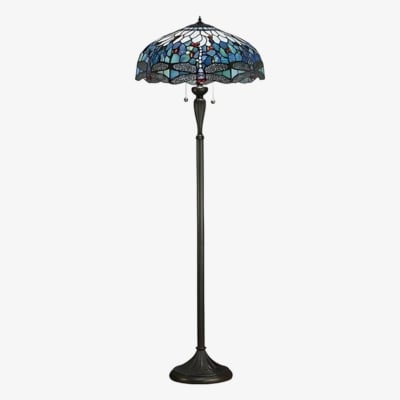 Lampa stojąca TiffStar Art Glass z ozdobnym kloszem – lampa stojąca do salonu T943