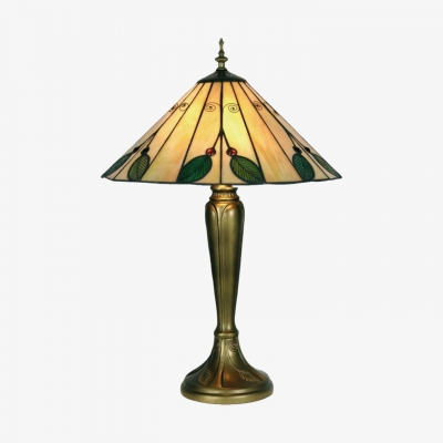 TiffStar Nature Inspired Art Glass Table Lamp - Stained Glass Leaf Pattern for Home Décor T1003