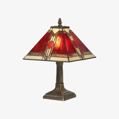 Lampa stołowa TiffStar Stained Glass – witraż w stylu vintage, odpowiedni do sypialni i salonów T1039