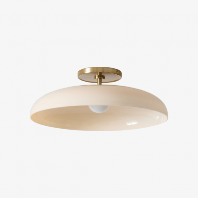 Vega Glass Flush Mount - Champagne-Tinted Globe Modern Glass Ceiling Light for Hallway T777