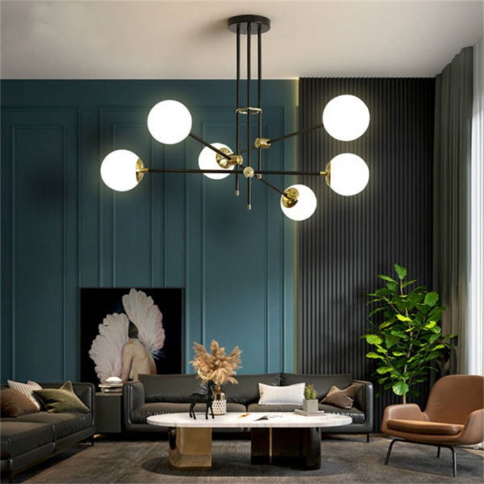 Lámpara de araña con forma de frijol mágico geométrico