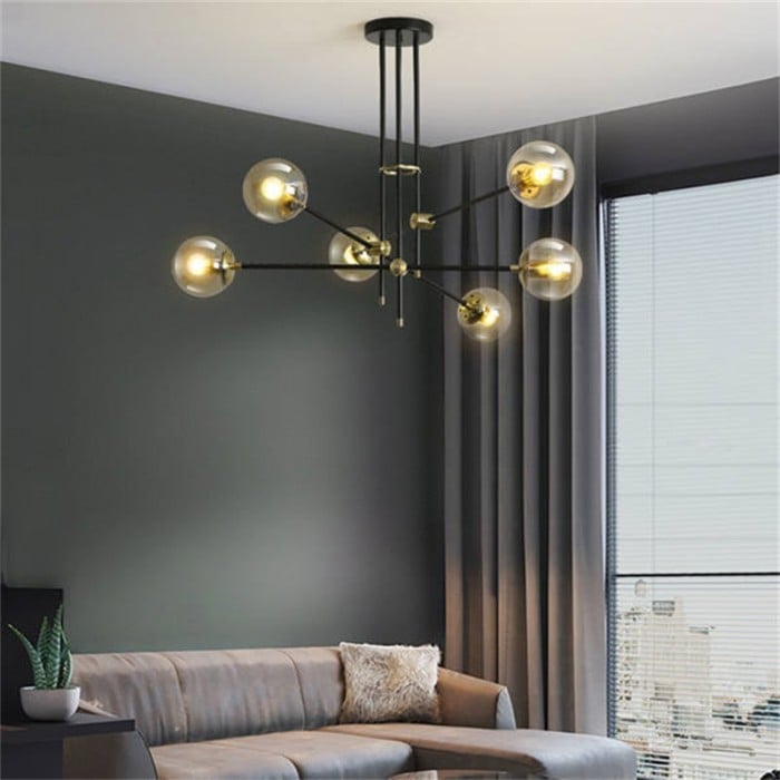 Lámpara de araña con forma de frijol mágico geométrico