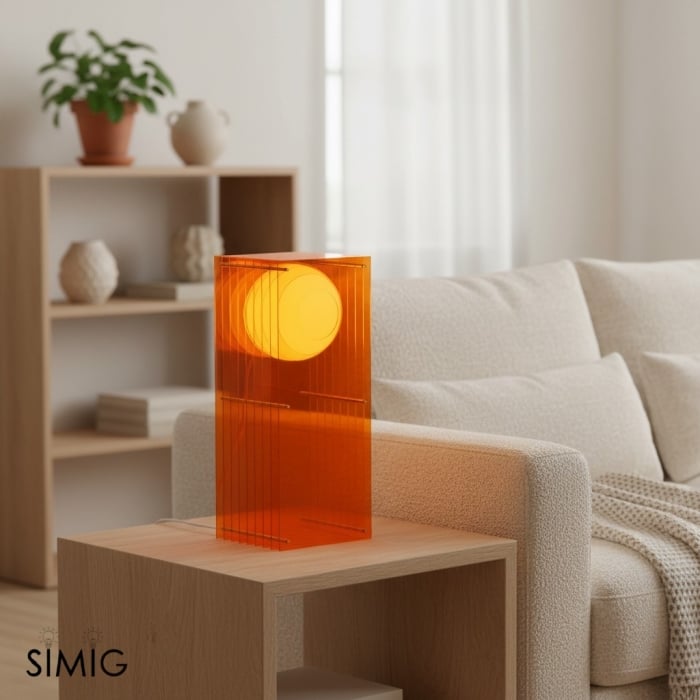 Geometric Layering Cuboid Lamp – Modern Acrylic Sunset Ambient Table Lamp S372
