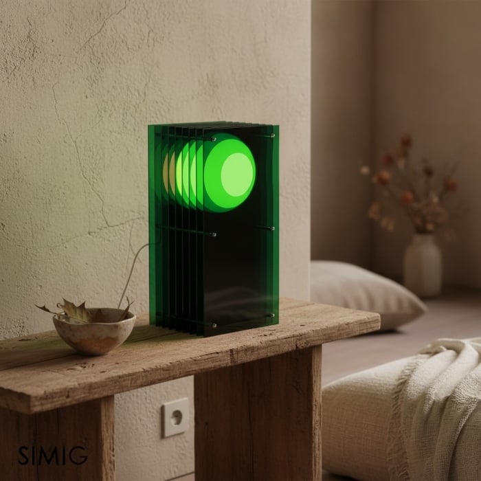 Geometric Layering Cuboid Lamp – Modern Acrylic Sunset Ambient Table Lamp S372