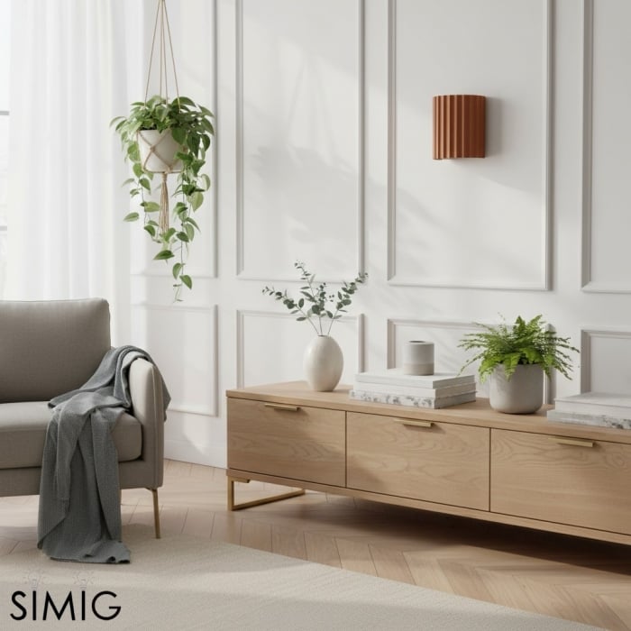 Minimalistische geribbelde harsgecanneleerde wandlamp S104