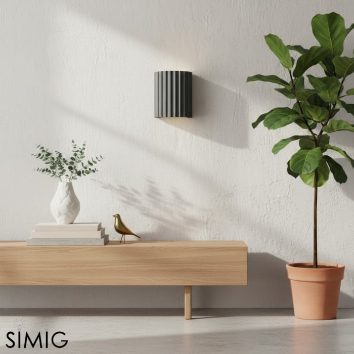 Minimalistische geribbelde harsgecanneleerde wandlamp S104