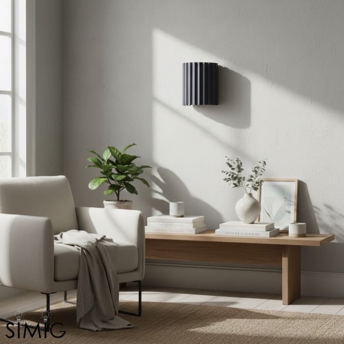 Minimalistische geribbelde harsgecanneleerde wandlamp S104