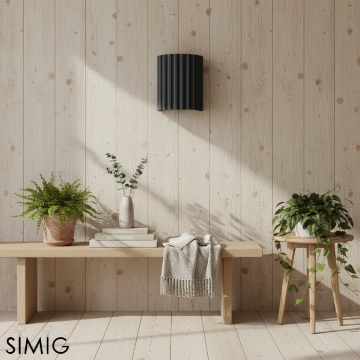 Minimalistische geribbelde harsgecanneleerde wandlamp S104