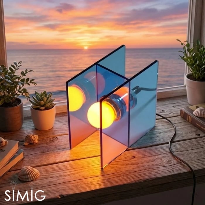 Afterglow Sunset Ocean Horizon Table Lamp - Modern Acrylic for Bedroom and Living Room S258
