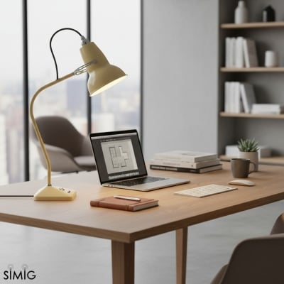 Modryx Pyramid Base Mini Table Lamp - Vintage Metal for Office T574