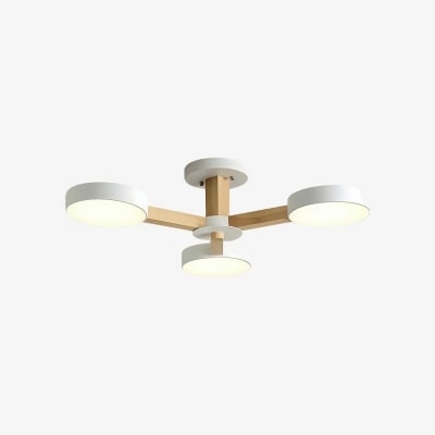 Elegant taklampa med trägrenar - LED-skivakrona för vardagsrum eller sovrum S388